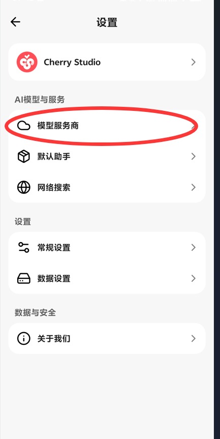 步骤4：点击模型服务商